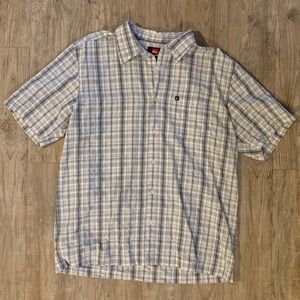 Quicksilver Plaid Button Down Shirt Size L